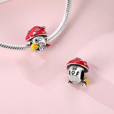Elegant Mushroom House Bead Copper Craft Elegant Dangle Pendant Fit Bangle Bracelet Necklace Handmade Jewellery