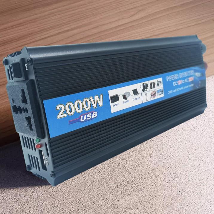 2000W 12V to 220V Modified Sine Wave Car Inverter for Outdoor Solar Power Use
