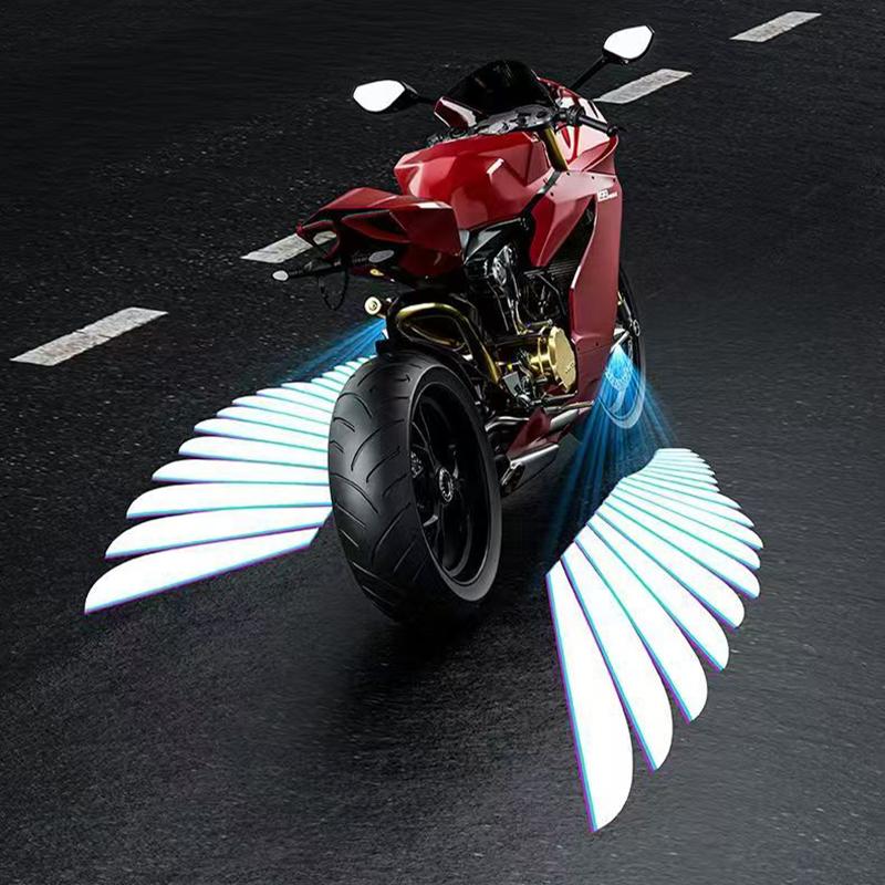 2PCS Motorcycle Angel Wings LED Projection Light Electric Car Street Modification Welcome Decoration Anti-collision Laser Light
