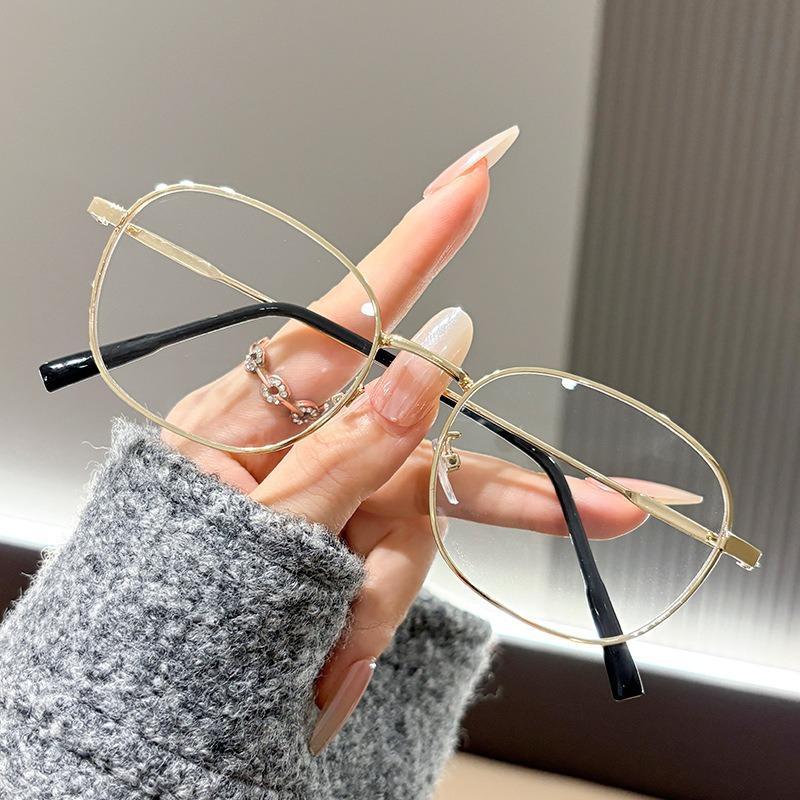 Anti Blue Light Color Changing Glasses Metal Retro Frame Glasses Fashionable Square Glasses