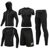 Mens 5-Piece Quick Dry Breathable Cycling Jersey Set Training Running Sportswear