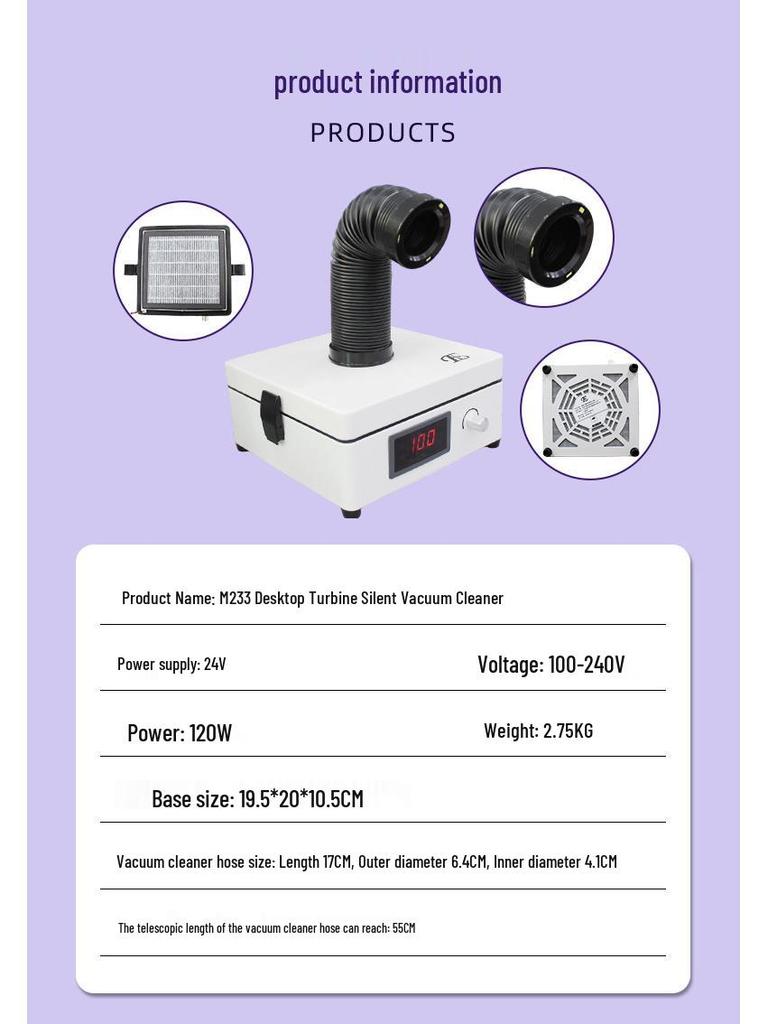 High-Power Silent Nail Dust Collector for Salon Use