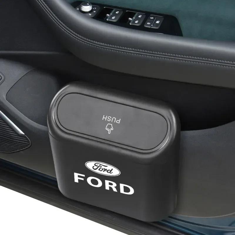 New 2026 Car Sticker Car Trash Can Interior Accessories Storage Box Rubbish Garbage Can For Ford Mustang Niniature Votiture Boss