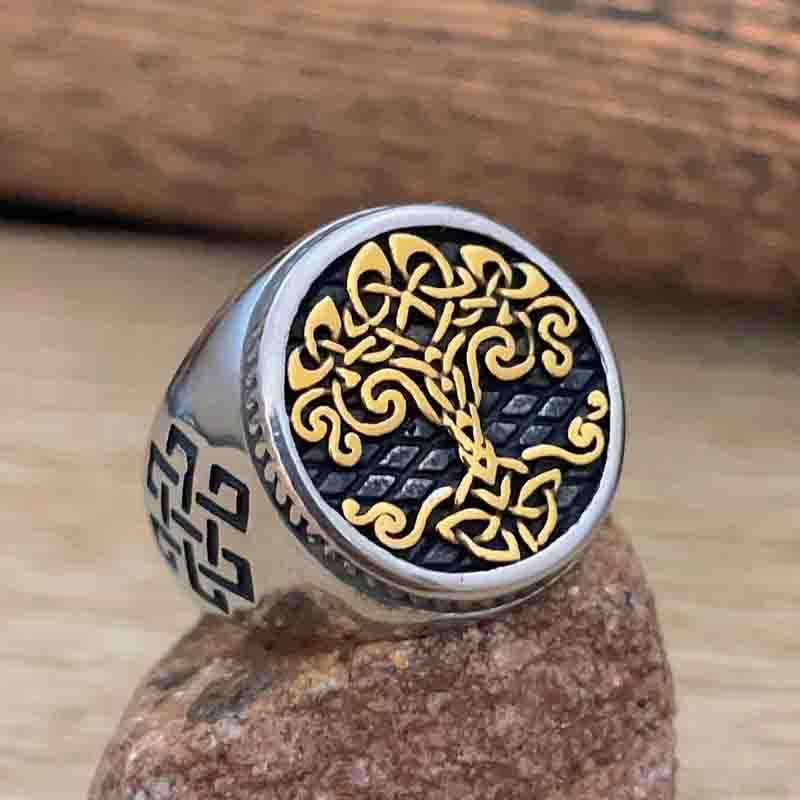 Norse Mythology Yggdrasil Rings Men Women Vintage Viking Tree of Life Ring Stainless Steel Fashion Amulet Jewelry Dropshipping