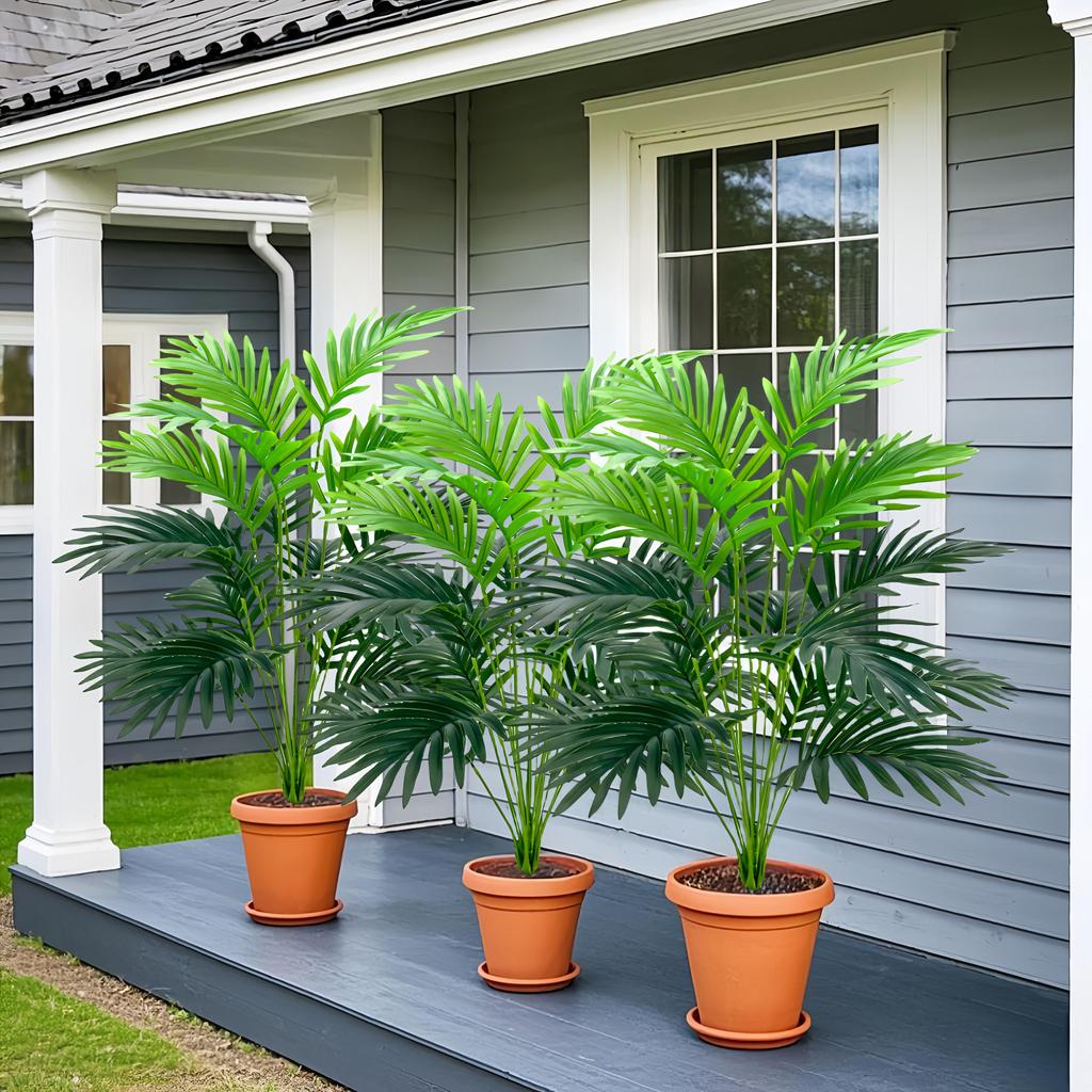 1PC Outdoor Artificial Green Plants, High Simulation Palm Tree Sets, Indoor/outdoor Use, Excluding Flower Pots. KTY