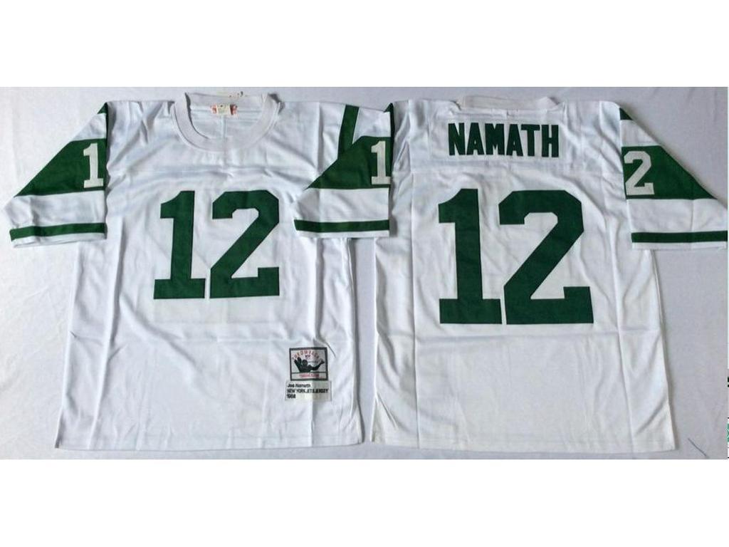 Men's New York Jets Retro American Football Jersey #12 Sportswear Training Uniform