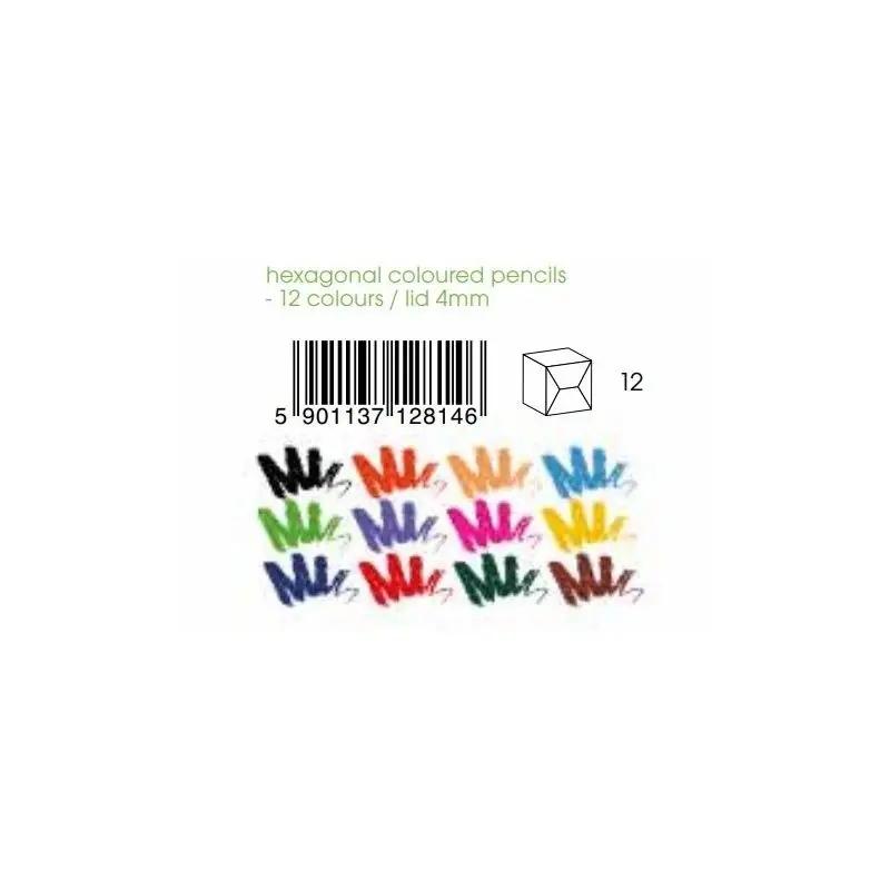 Hexagonal pencil crayons 12KOL XXL A'12 8146