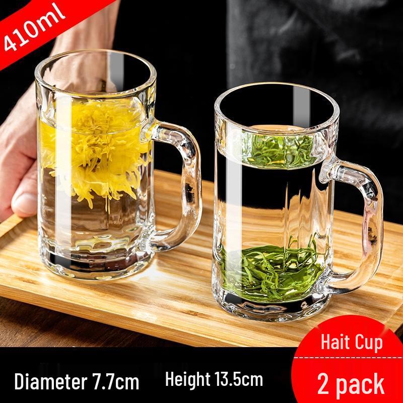 HANDUNYOU 410ml Thickened Heat-Resistant Glass Teacup