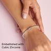 Pandora Moments Bead Clear Cubic Officially Imported & Pavé Bracelet, 19cm, (Sterling Silver, Zirconia) 598342CZ-19,