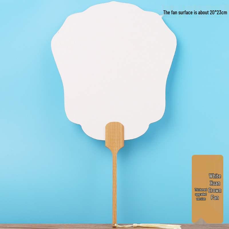 Double-Sided Thickened Xuan Paper Round Fan for Watercolor, Calligraphy, and Handwriting - Ancient Style Intangible Cultural Heritage Palace Fan.