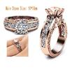 Trendy Two-Tone Ladies' Ring: 14k Rose Gold-Plated Alloy