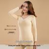 Women's V-Neck Pure Cotton Warm Base Layer Set - Autumn/Winter