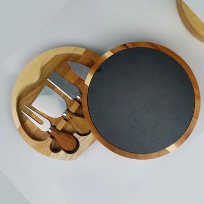 4 pezzi/set Coltelli da formaggio Manico in legno Posate Acciaio Inossidabile Affettatore Tagliaformaggio Spatola per burro Forchetta Strumenti da cucina Con vassoio