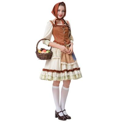 Halloween Costume Little Red Riding Hood Stage Costume Adult Pastoral Farm Maid Lolita Party Costume
