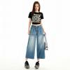 High Waist Calf-Length Denim Pants Women'S Retro Washed Harajuku Wide Leg Jeans Casual Loose Y2K Streetwear Mid Long Denim Jeans