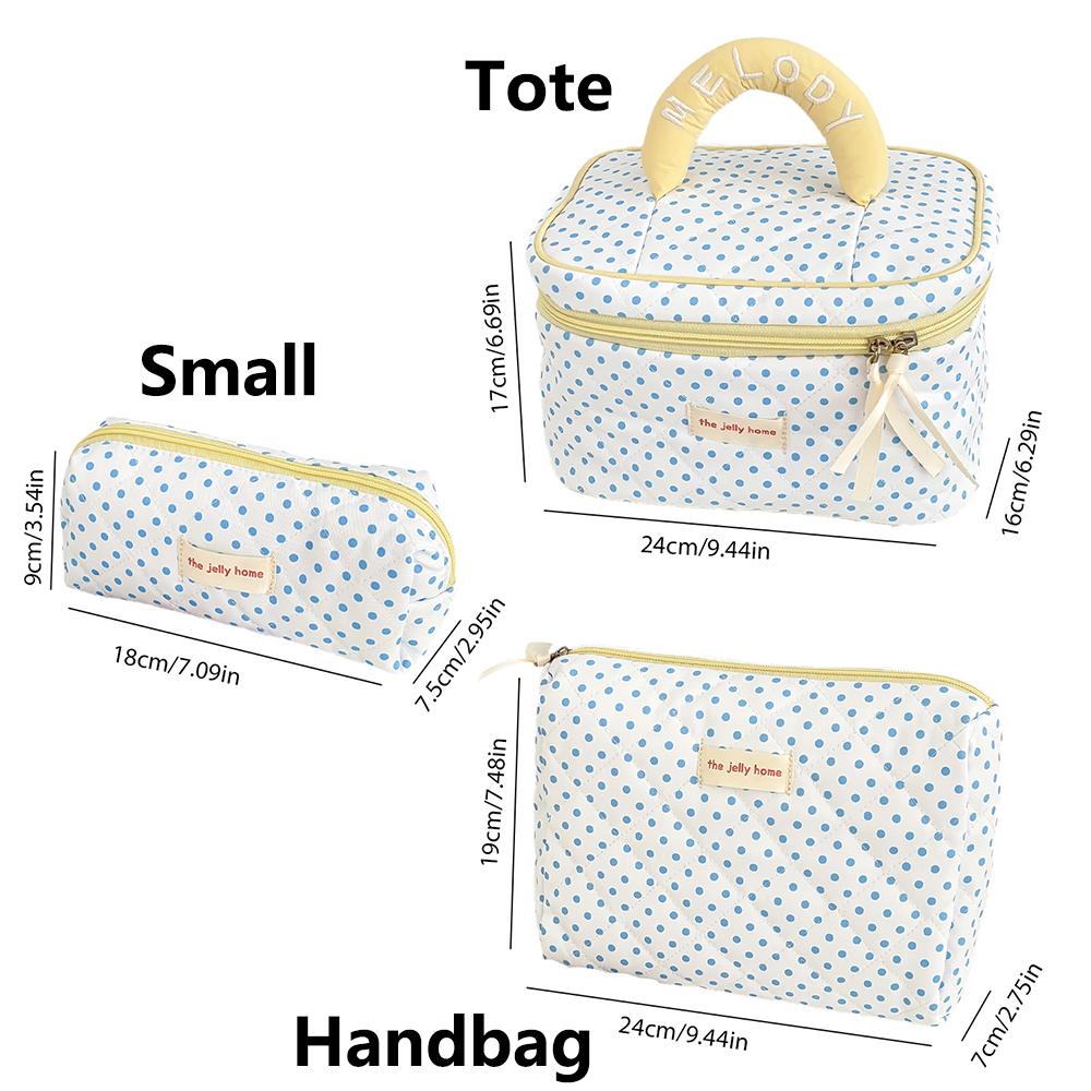 2025 New 3 Bags Set Women Makeup Bag Large Capacity Cosmetic Toiletry Storage Pouch Handbag Make Up Square Zipper Quilting Bag