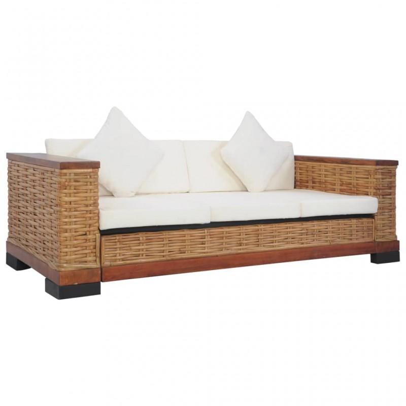 Day and Night - Day and Night 3-seater Sofa with Brown Natural Rattan Cushions