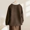 2025 Autumn/Winter Handmade Double-Sided Wool Cropped Coat - Round Neck, Versatile Design
