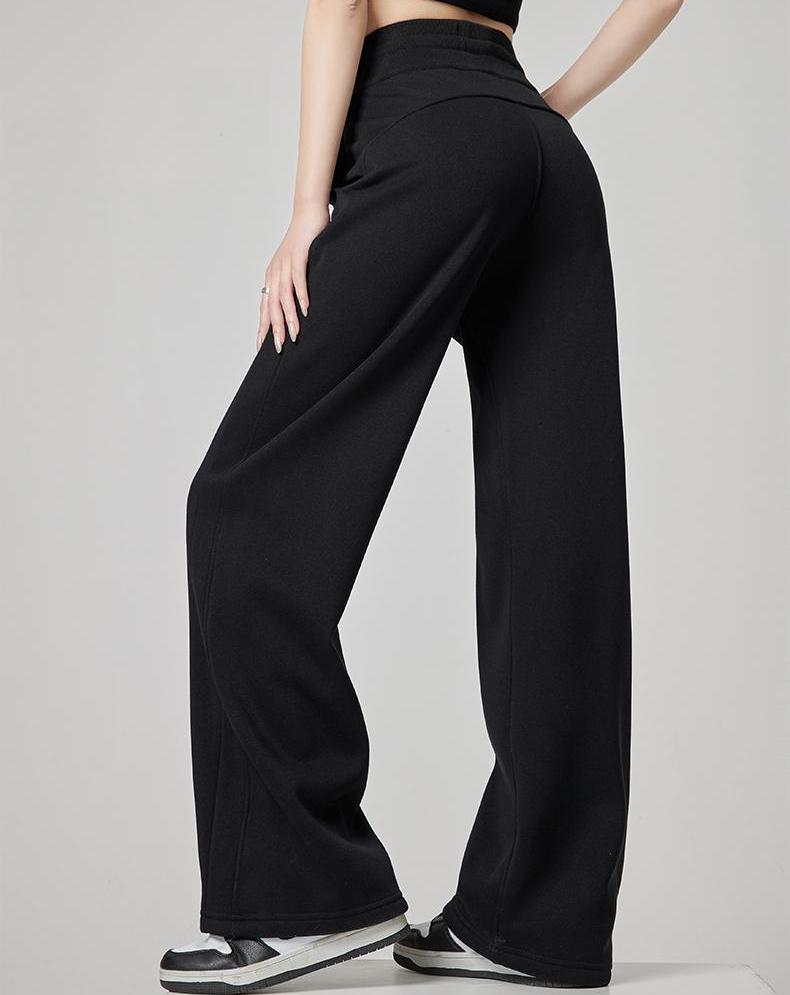 Gray Black Wide Leg Sweatpants For Women High Waist Sports Pants Casual Female Trousers Joggers Streetwear