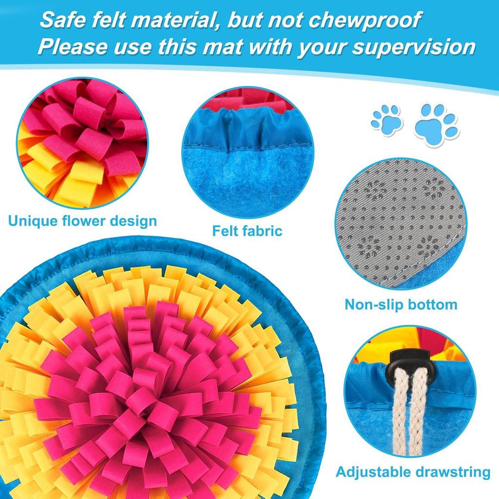 Snuffle Mat Dog Toy: Encourages Foraging, Slow Eating, and Mental Stimulation for Dogs