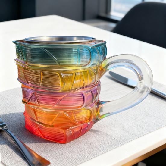 Malovaný hrnek ve tvaru knihy 11 oz 3D Hrnček pro knihovníka Neobvyklý šálek na čaj Dárek pro milovníky knih Čtenáře Spisovatele