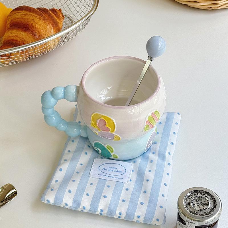 Cute high-value fruit ceramic mug creative coffee breakfast cereal cup girls drinking cup birthday gift