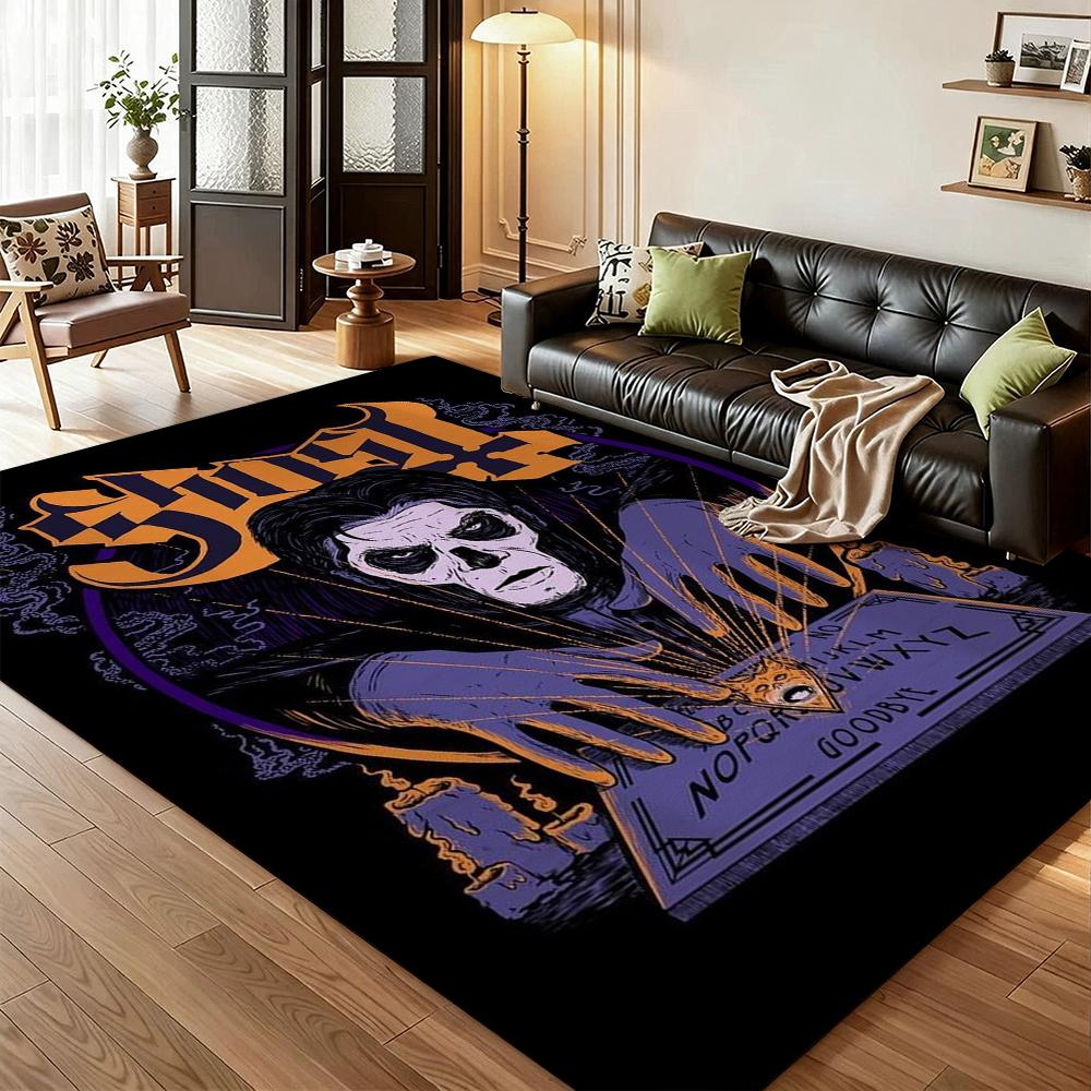 Dark Gothic Skeleton Bishop Rectangular Rug Soft Nonslip Carpet For Hallway Doorway Kitchen Home Decor Great Holiday Gift