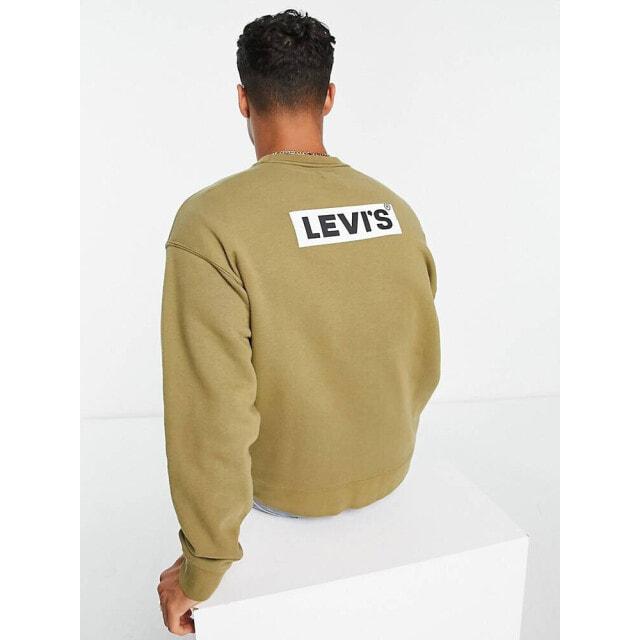 

Толстовка Levi s оливково-зеленого цвета с логотипом на задней панели
