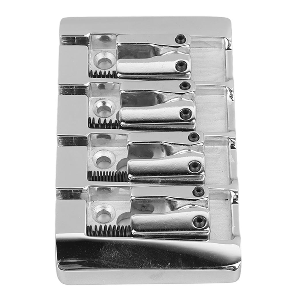 L Shaped Bass Bridge 4 String High Mass Metal Electric Bass Bridge Accessory for Musical Instrument Silver