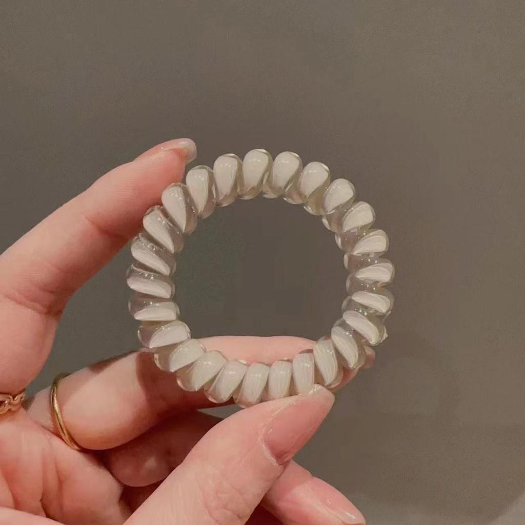 Korean Fashion Jelly Color Telephone Cord Hair Tie for Ponytails and Buns