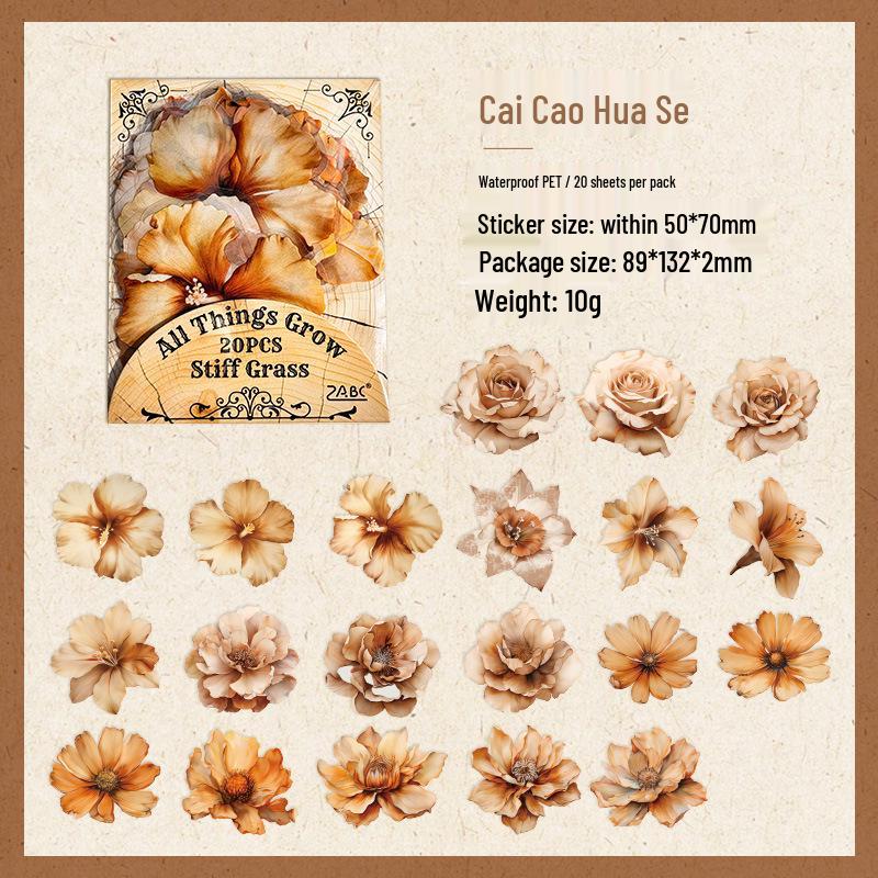 Водонепроницаемые ПЭТ-наклейки Винтажные - Набор для Креативного Журнала