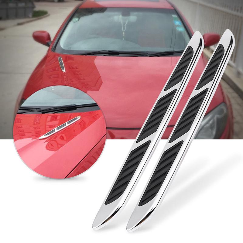 Universal 2 pcs Chrome Car Side Vent Car Air Flow Fender Portable Cover Intake