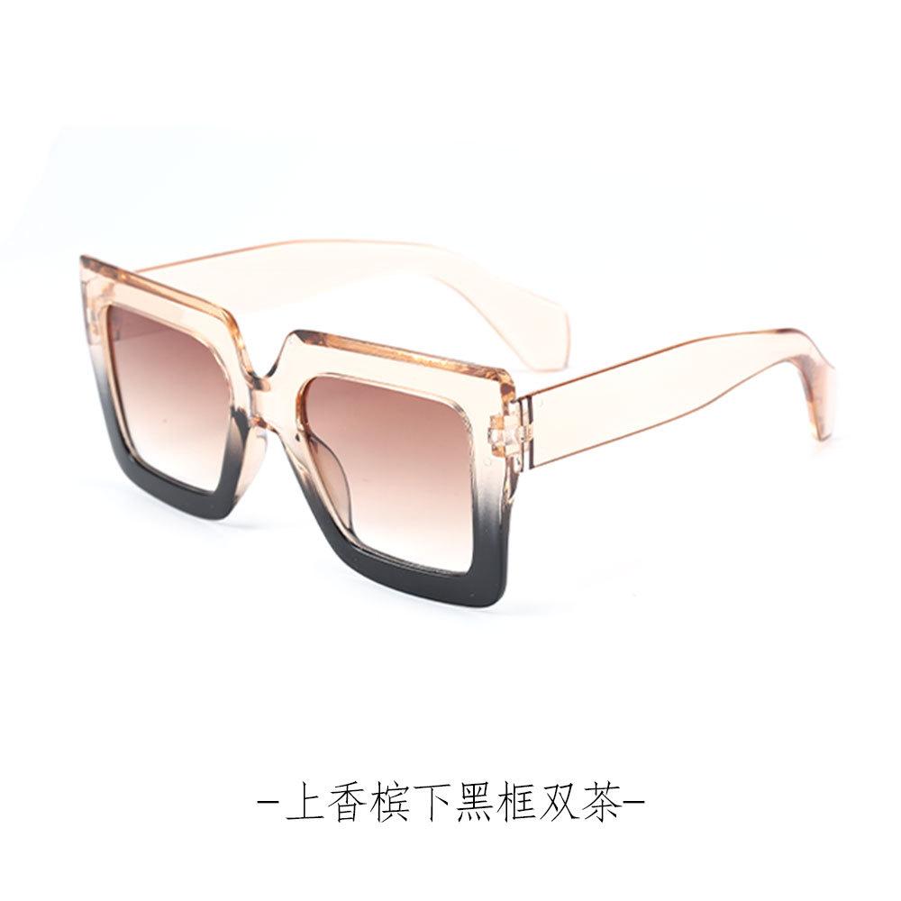 Lunettes de soleil fashion à monture large pour un style haut de gamme pour femmes, lunettes de soleil carrées polyvalentes anti-ultraviolets, best-sellers pour la photographie de rue pour hommes