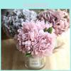 5 Heads Artificial Peony Silk Fake Flowers Hydrangea Bouquet For Elegant Wedding Party Decor**