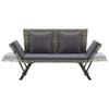 Garden Bench with Cushions 176 cm Gray Poly Rattan