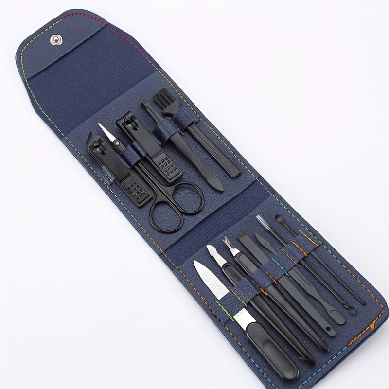 12pcs Nail Clipper Set, Home Use Finger Scissors, Unisex Nail Clippers, Dead Light Beige Cutting Kit, Ear Spoon Set, Pedicure Tools