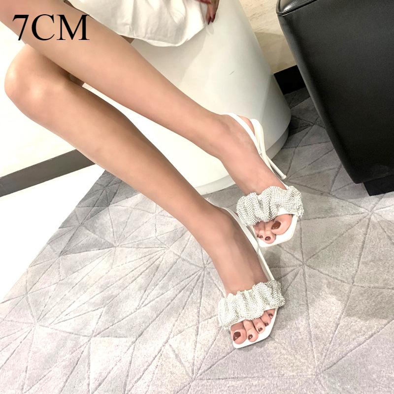 Fashion Sandals for Women 2025 Summer New Style Slim Heels High Heels Women's Rhinestone Sandal Womens Slippers Women Designer Sandals