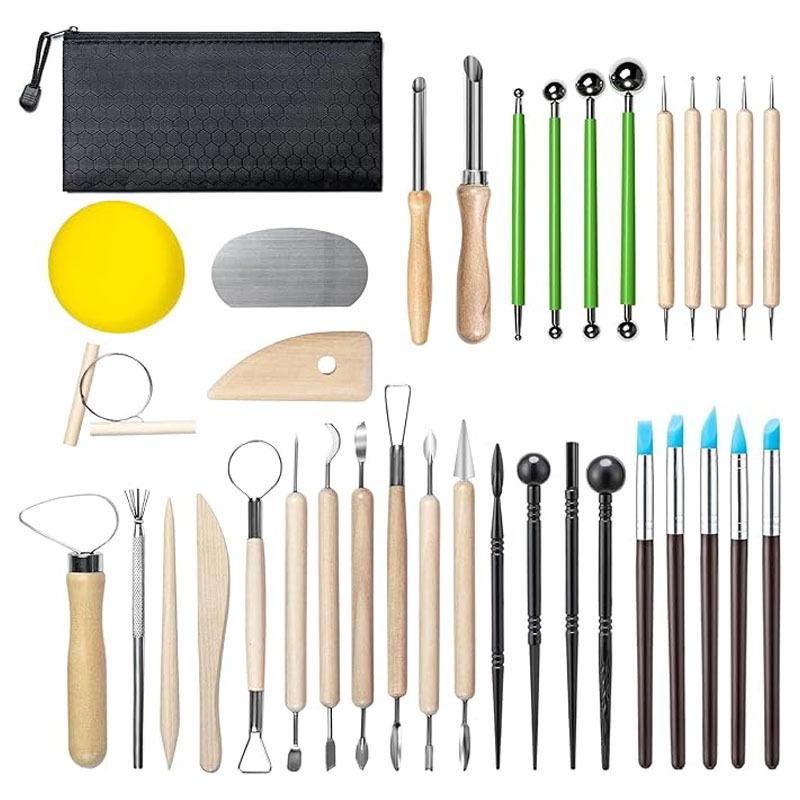 Ensemble d'outils de modelage en argile de poterie en cinq pièces pour sculpture DIY