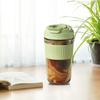 Portable Glass Tumbler with Silicone Straw 350/500ml Leakproof Reusable Coffee Mug