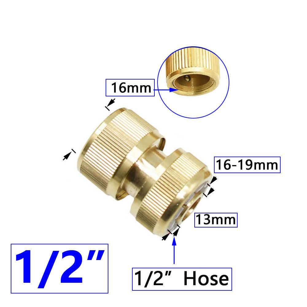 1/2'' 3/4'' 1'' Brass Hose Quick Connecter 16mm 20mm Copper Tap Coupling Adapter Garden Tubing Repair Watering Gun Fittings