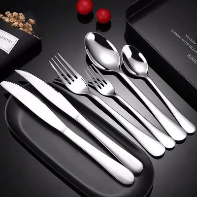 Ensemble de couverts en acier inoxydable Cuisine occidentale épaissi couteau à steak fourchette cuillère cuillère à café dessert