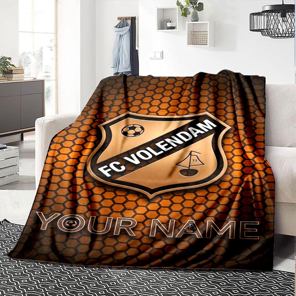 Name Custom FC Volendam Print Flannel Blanket High Quality Warm Comfortable Cover for All Seasons Perfect for Gifts Home Decor