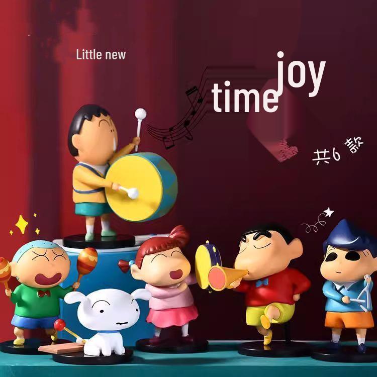 Crayon Shin-chan Instrument Muzyczny Tajemnicze Pudełko Figurka Zabawka - Anime Ozdoba na Biurko Prezent.