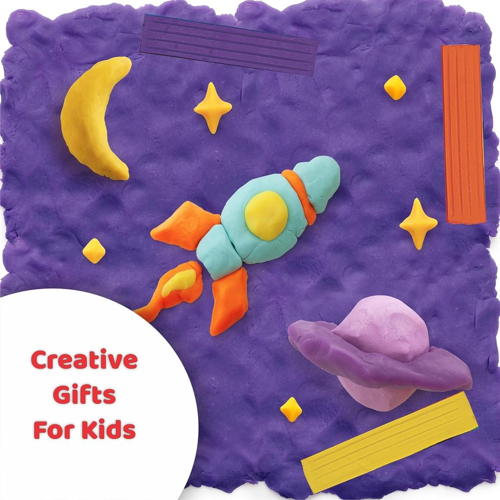 Cello ColourUp Clay Stripes Set 12 Colors x Pack Of 10 Non Toxic Soft Clay For Kids Art Craft And School Use