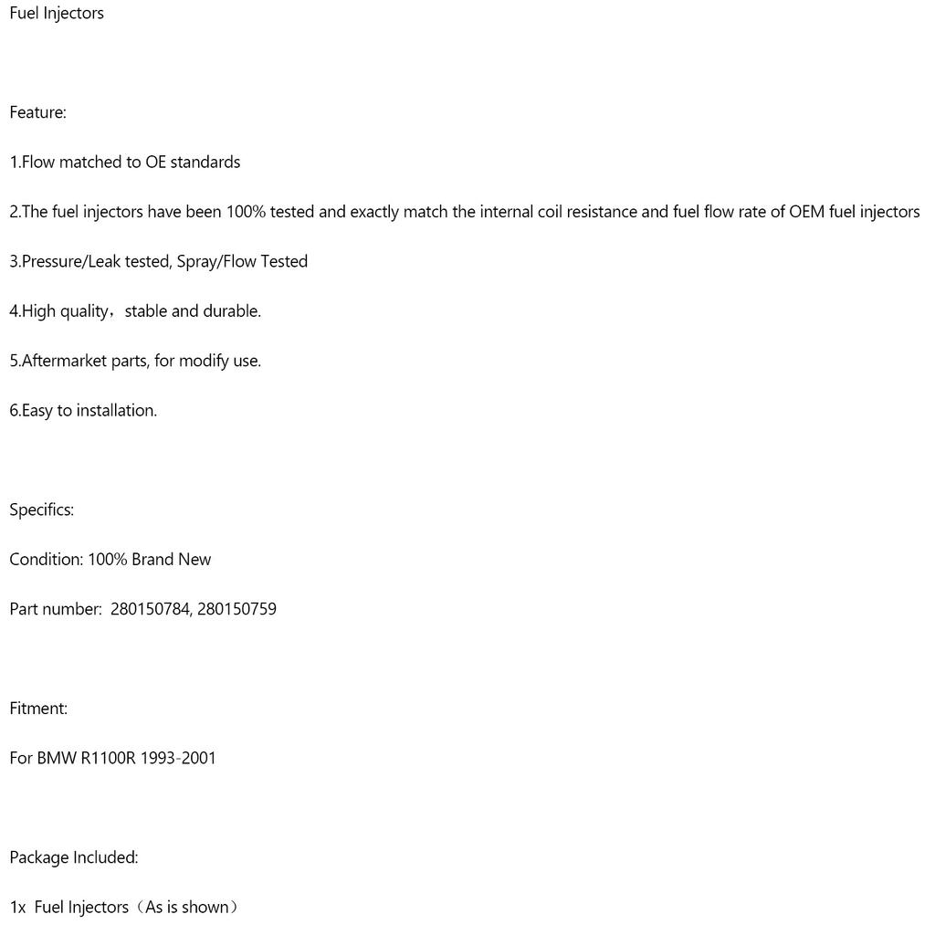 Kraftstoff Injektor 280150784 280150759 Für BMW R1100R 1993-2001