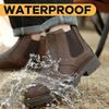 Men Safety Boots Steel Toe Shoes Work Shoes Leather Boots Indestructible Shoes Puncture-Proof Boots