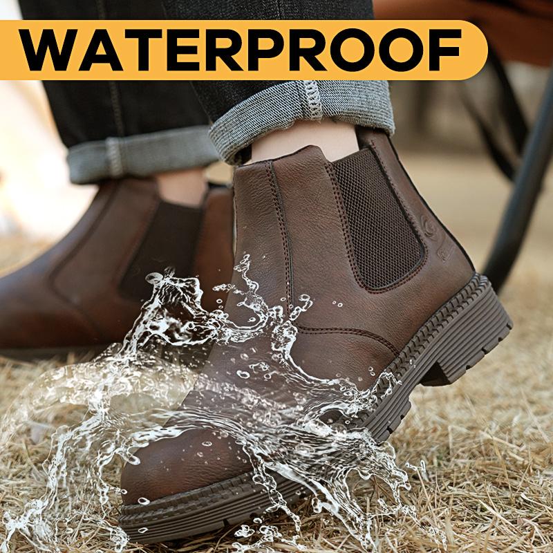 Men Safety Boots Steel Toe Shoes Work Shoes Leather Boots Indestructible Shoes Puncture-Proof Boots