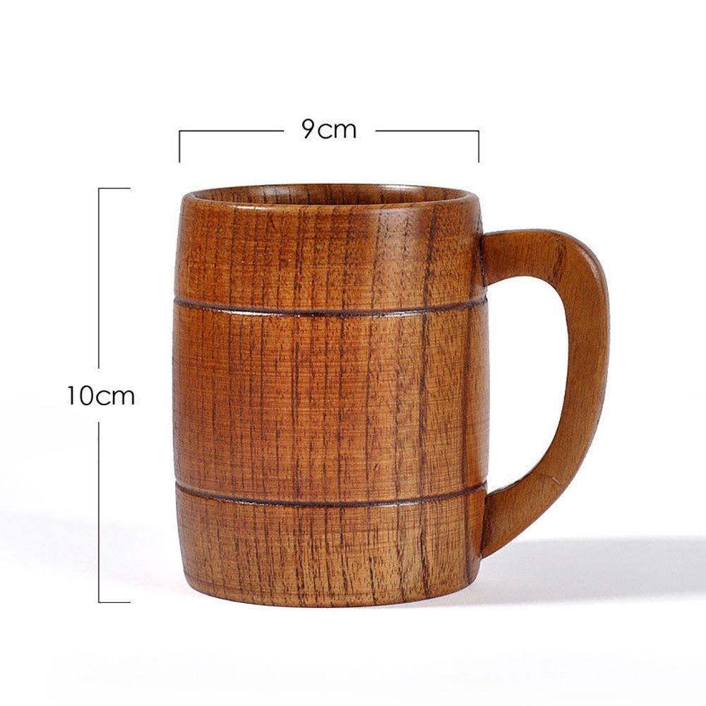 Buy Solid Jujube Mug Wooden Coffee Beer Mugs Wood Cup Handmade Tea Cup With Handle 2pcs Online - View #5