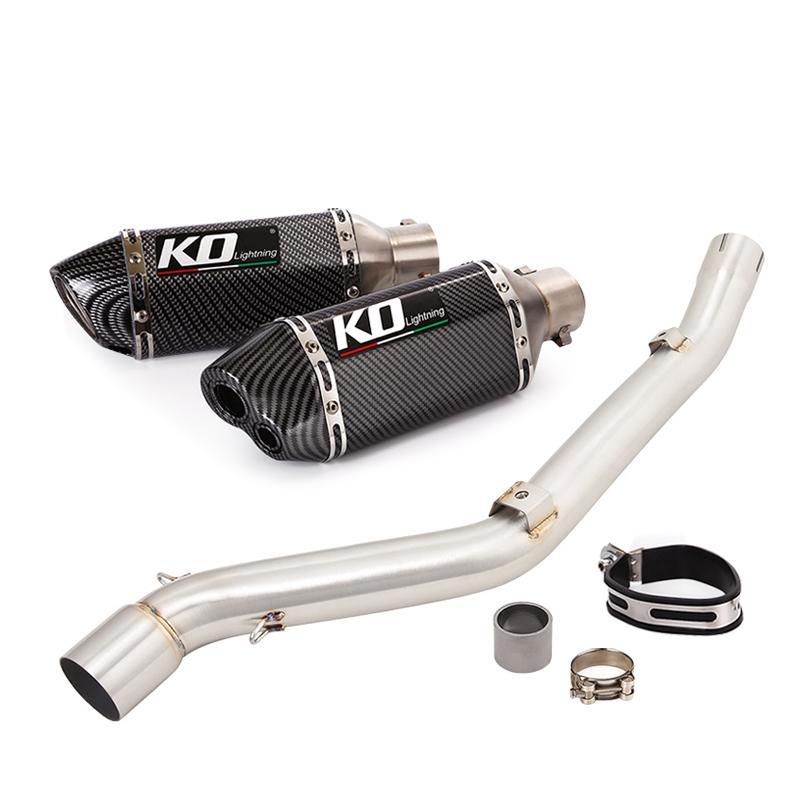 51MM Exhaust Pipe For Suzuki DR650 \ S \ SE 19-22 Motorcycle Muffler Mid Link Pipe Escape Connect Tube Slip On Stainless Steel