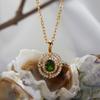 18K Gold Plated Natural Gemstone Ring Women Sapphire Garnet Topaz Diopside Fine Jewelry